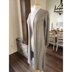 NWT See You Monday Gray Ribbed Longline Cardigan Sweater Women's Medium M